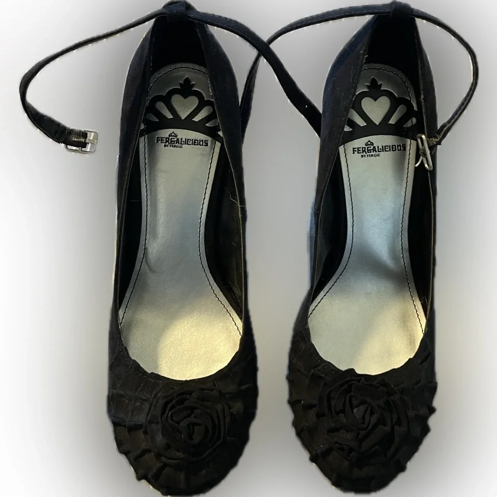 Fergalicious Black Faux Suede Heel - Picture 2 of 4